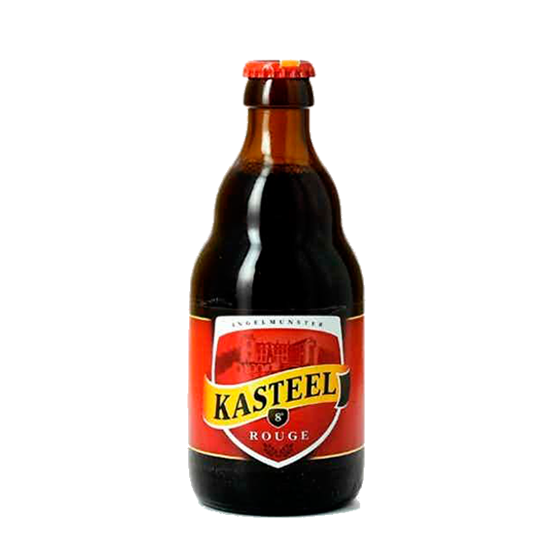 Cerveza artesanal Kasteel Rouge en la birroteca de bigote blanco